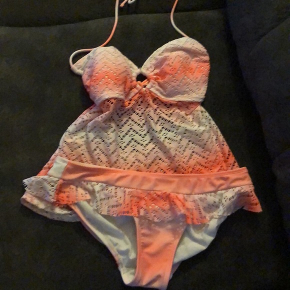 OP awesome swimsuit. Orange & white tankini. - Picture 5 of 6